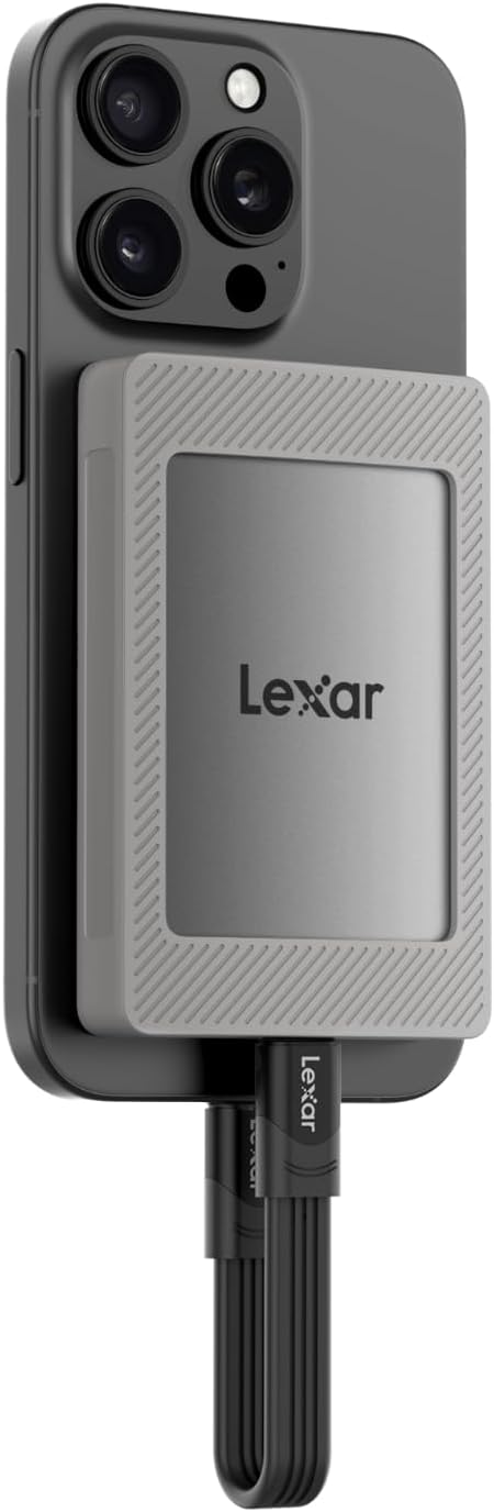 Lexar ES4 SSD externo 2TB con soporte magnetico iPhone