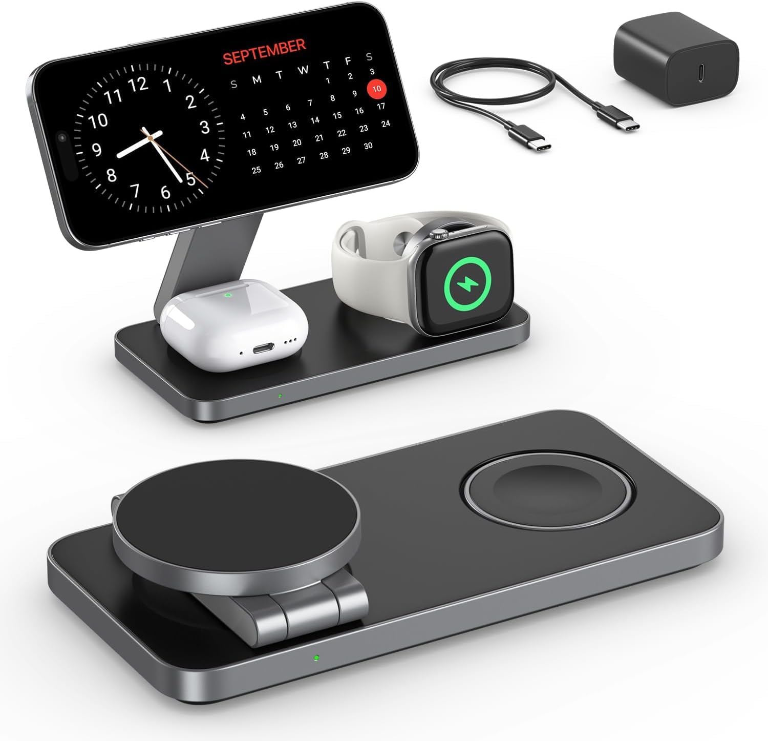 KEEPRO cargador inalámbrico 3 en 1 para Apple