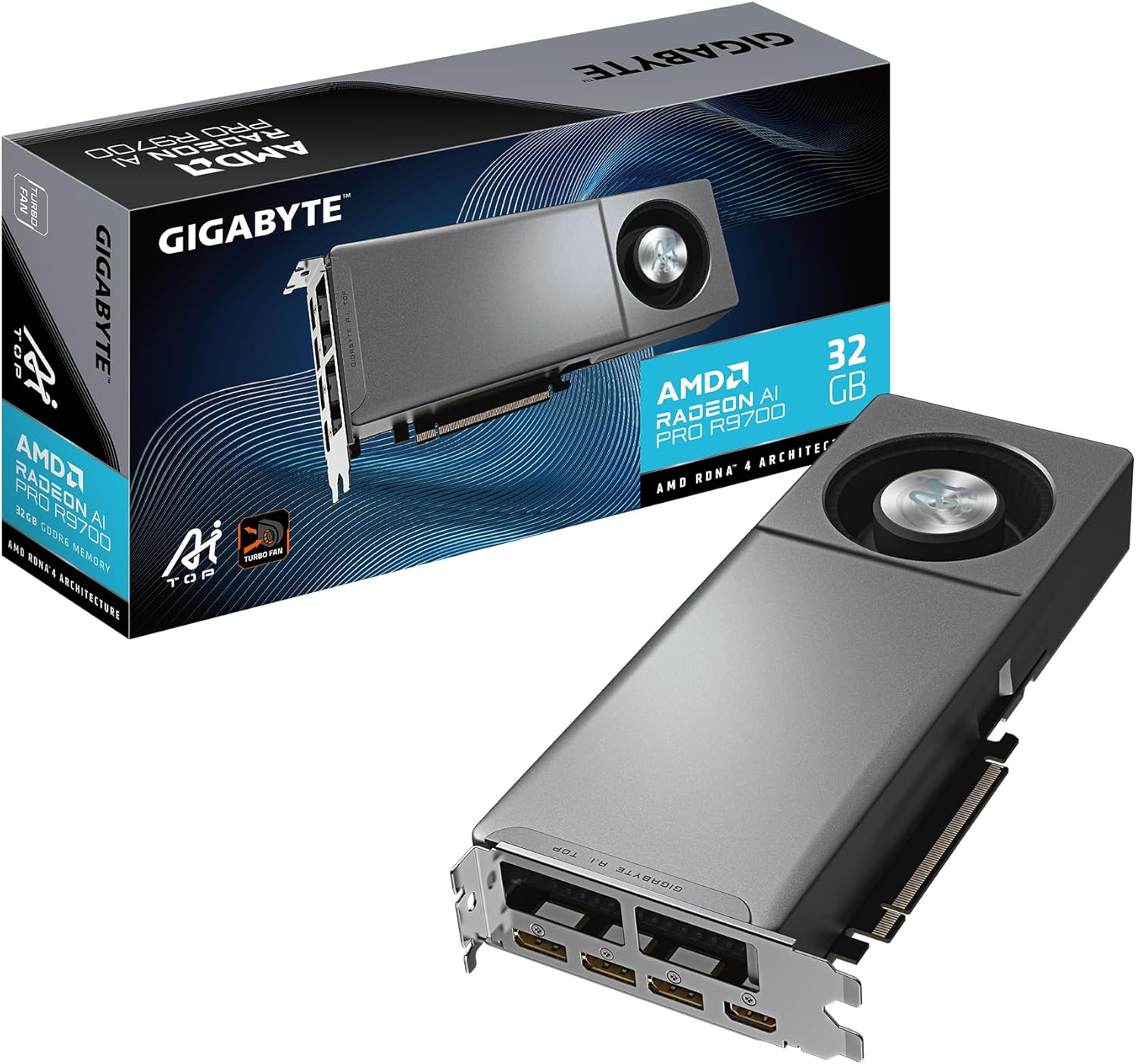 Mejor GPU para IA Local 2026: Top 7 (Blackwell vs AMD) GIGABYTE Radeon AI Pro R9700 32GB GDDR6 para LLMs locales