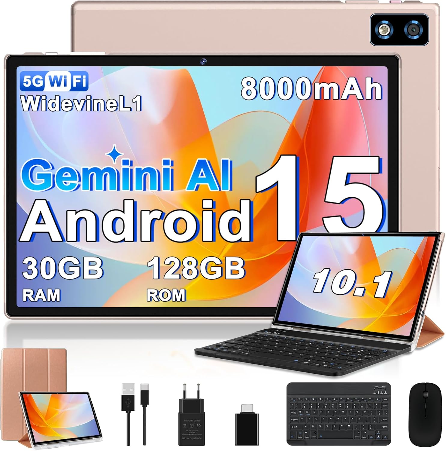 Tablet BIEGEDY B25 barata con teclado y ratón