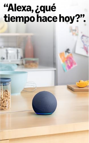 ¿Alexa o Google Home? Cuál Comprar en 2026 (y Qué Altavoz) Altavoz inteligente en la cocina respondiendo por voz