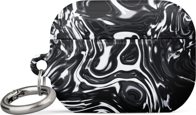 Funda premium para AirPods, diseño Metal líquido oscuro