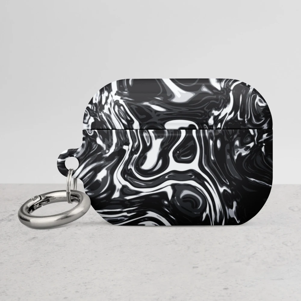 Funda premium para AirPods, diseño Metal líquido oscuro en AirPods Pro (2.ª generación): ambiente