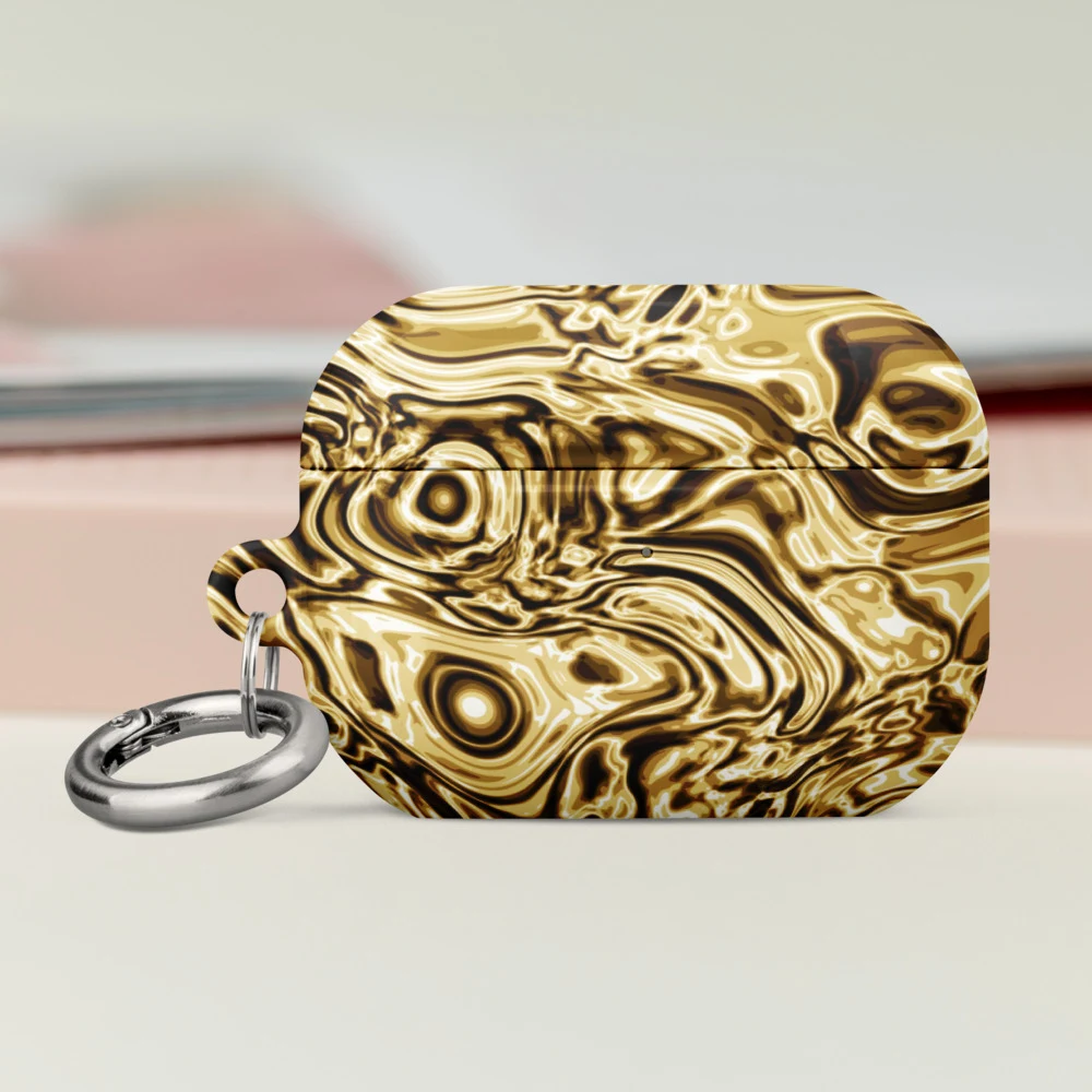 Funda premium para AirPods, diseño Oro en AirPods Pro (2.ª generación): ambiente