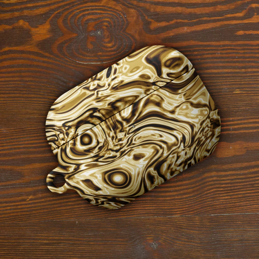 Funda premium para AirPods, diseño Oro en AirPods Pro (2.ª generación): ambiente