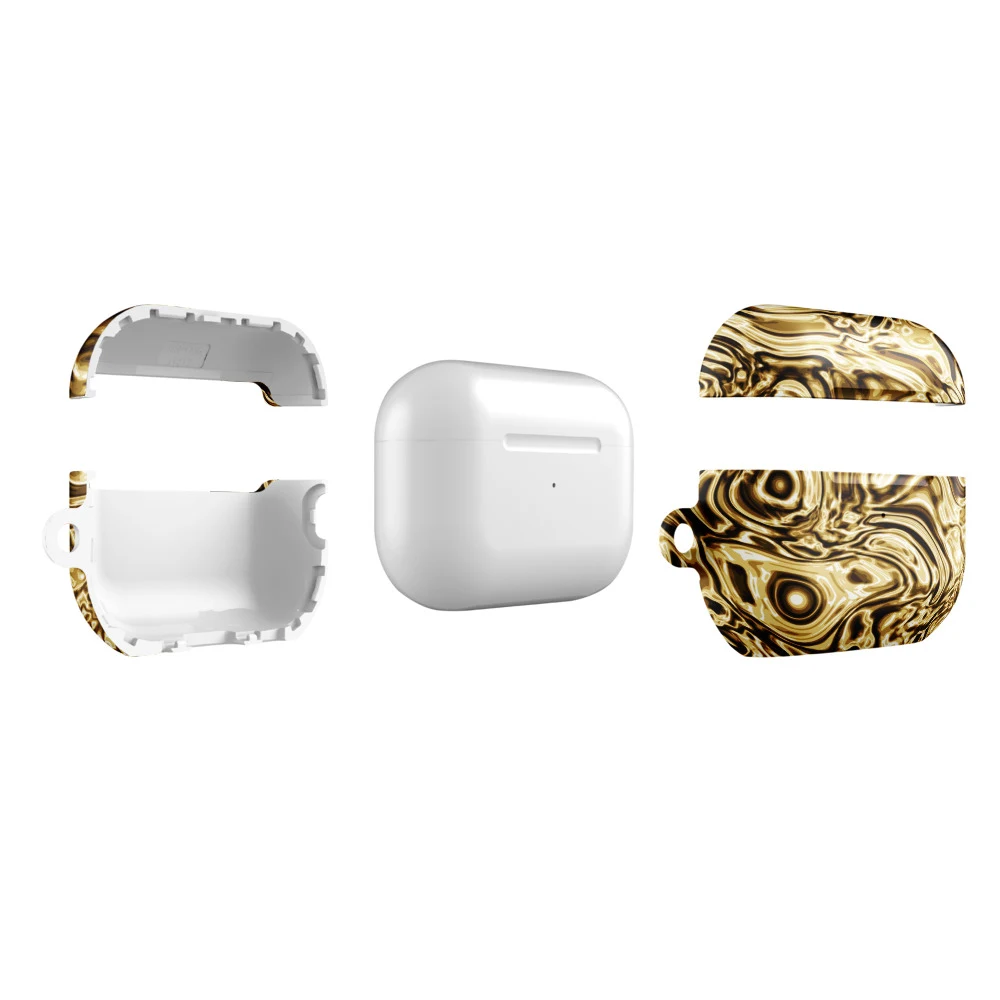 Funda premium para AirPods, diseño Oro en AirPods Pro (2.ª generación): plana