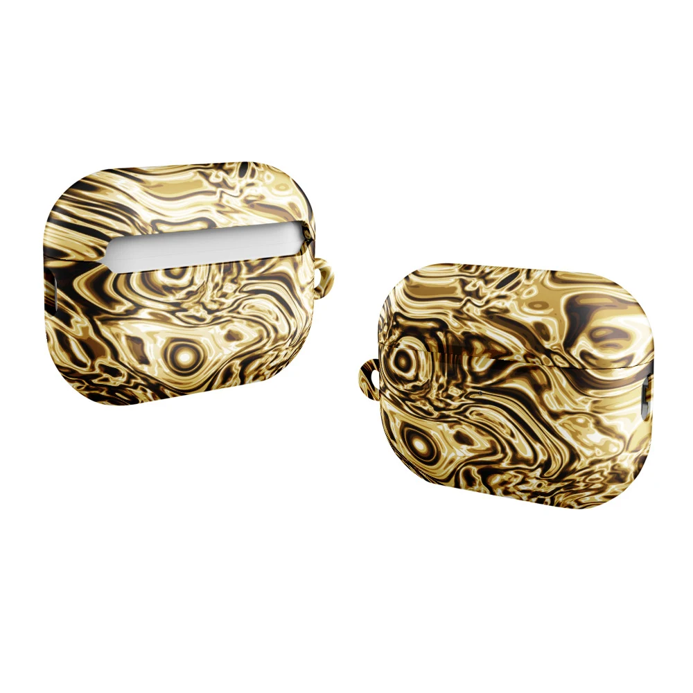 Funda premium para AirPods, diseño Oro en AirPods Pro (2.ª generación): plana