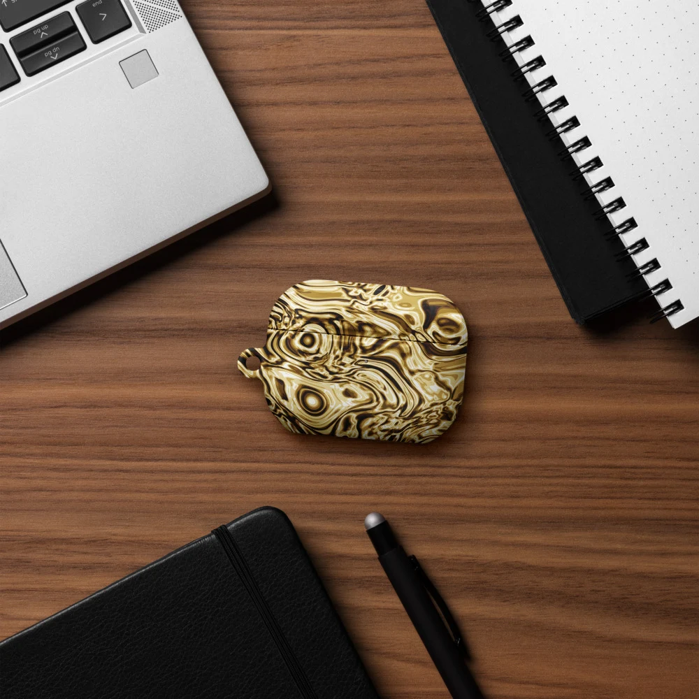 Funda premium para AirPods, diseño Oro en AirPods Pro (2.ª generación): ambiente