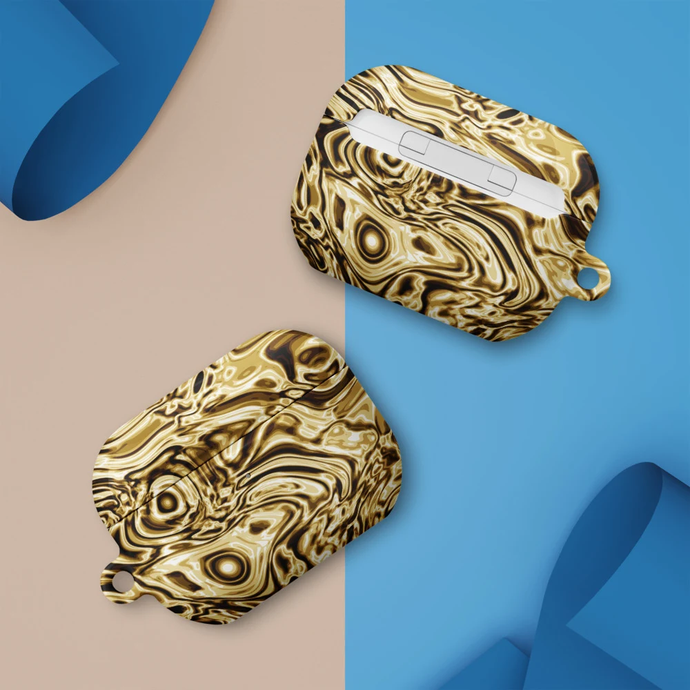 Funda premium para AirPods, diseño Oro en AirPods Pro (2.ª generación): ambiente