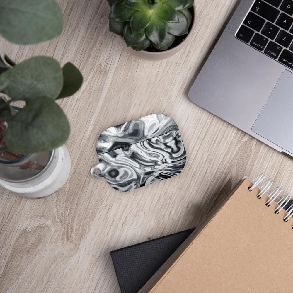 Funda premium para AirPods, diseño Plata en AirPods Pro (2.ª generación): ambiente