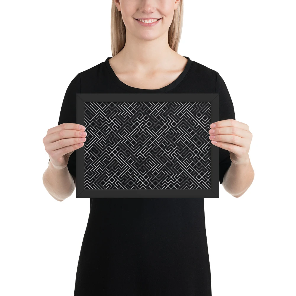 Cuadro enmarcado premium, diseño Laberinto en 30 × 21 cm: 17815