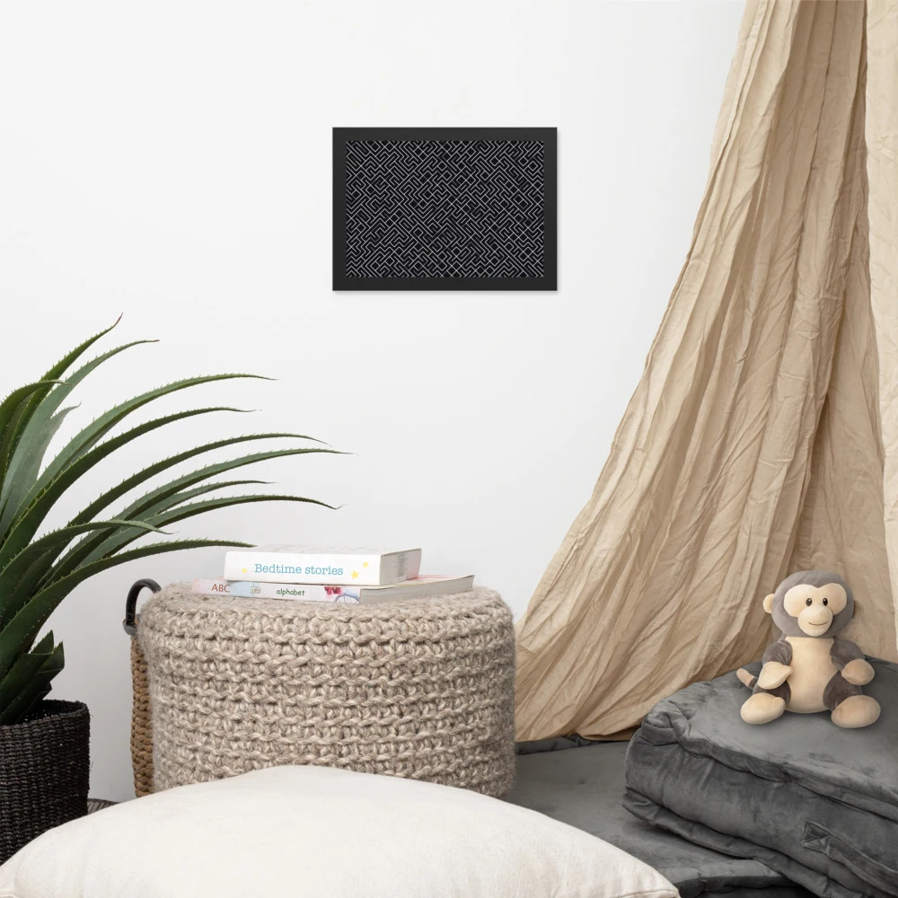 Cuadro enmarcado premium, diseño Laberinto en 30 × 21 cm: 17893