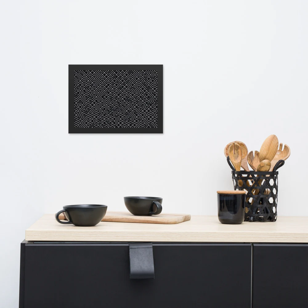 Cuadro enmarcado premium, diseño Laberinto en 30 × 21 cm: 17901