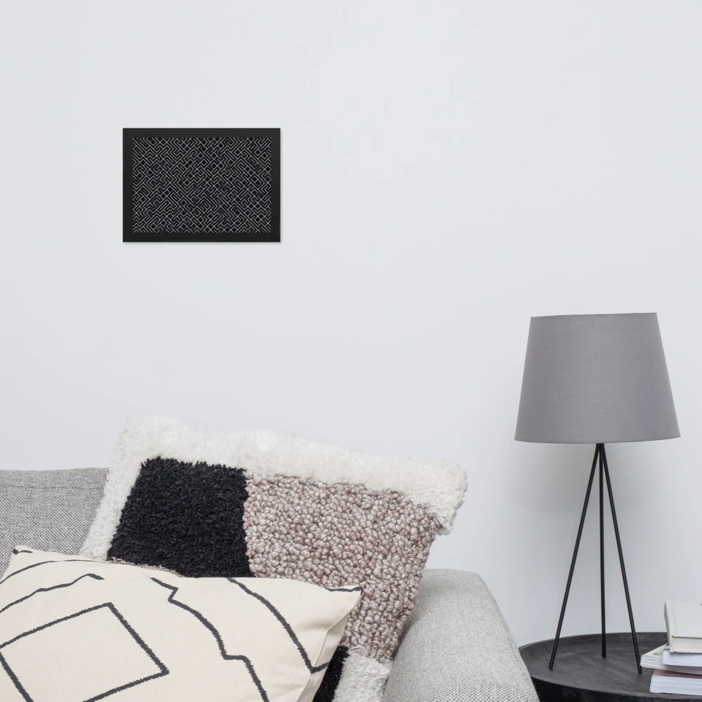 Cuadro enmarcado premium, diseño Laberinto en 30 × 21 cm: 17917