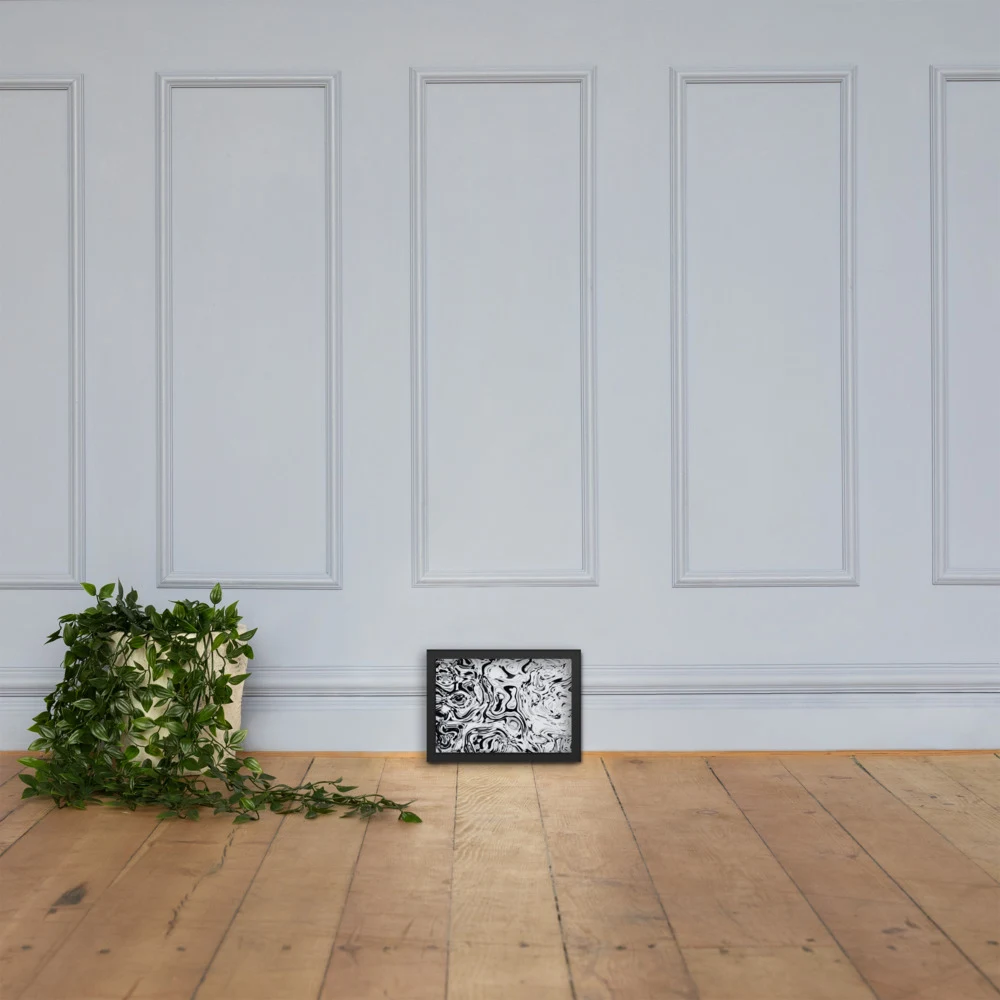 Cuadro enmarcado premium, diseño Metal líquido en 30 × 21 cm: ambiente