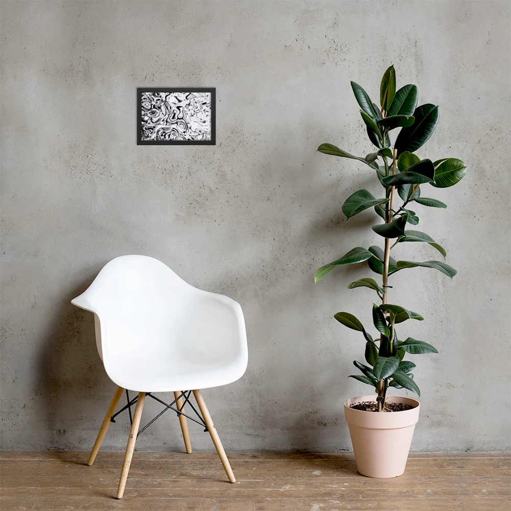 Cuadro enmarcado premium, diseño Metal líquido en 30 × 21 cm: ambiente