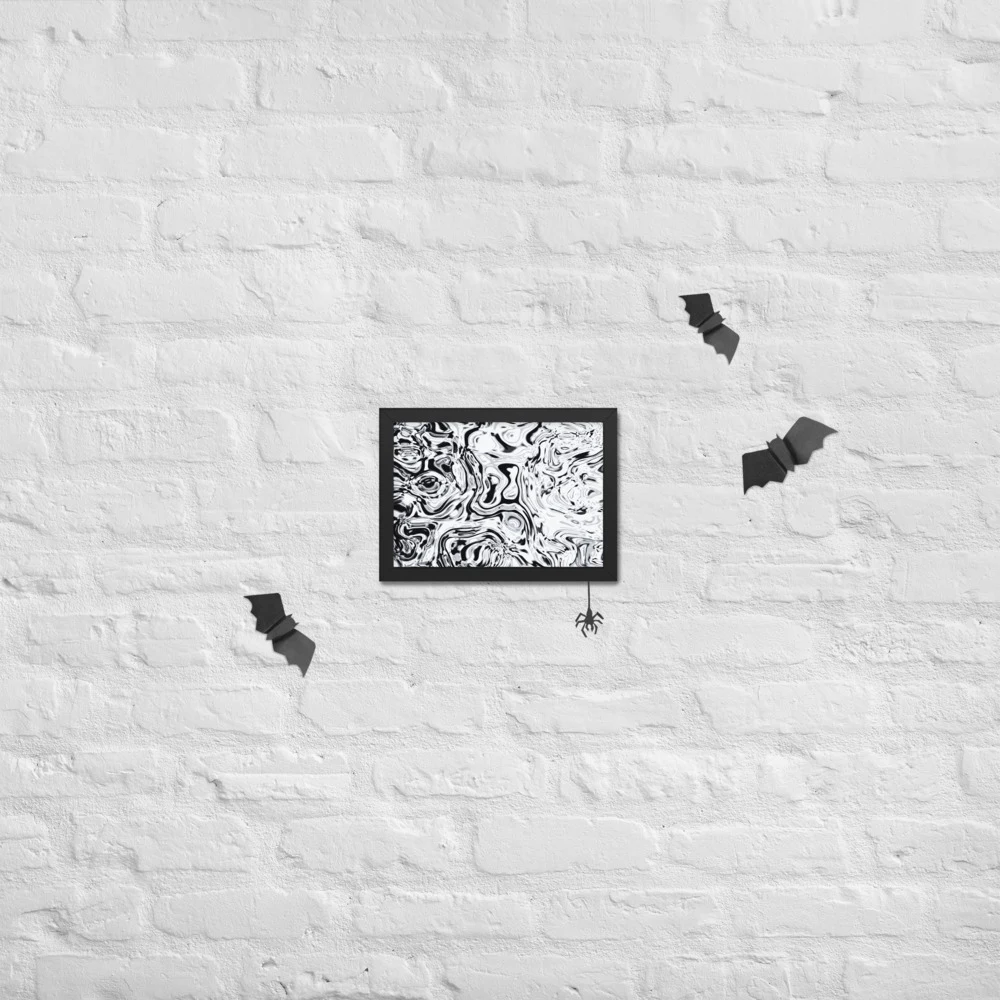 Cuadro enmarcado premium, diseño Metal líquido en 30 × 21 cm: halloween halloween