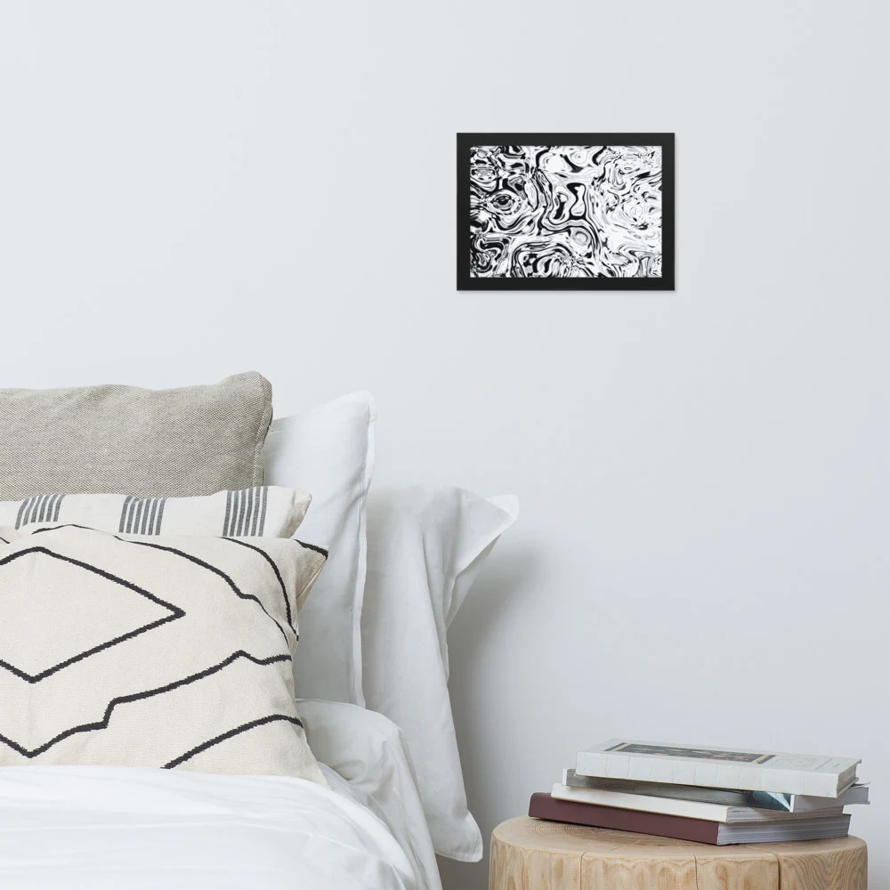 Cuadro enmarcado premium, diseño Metal líquido en 30 × 21 cm: ambiente