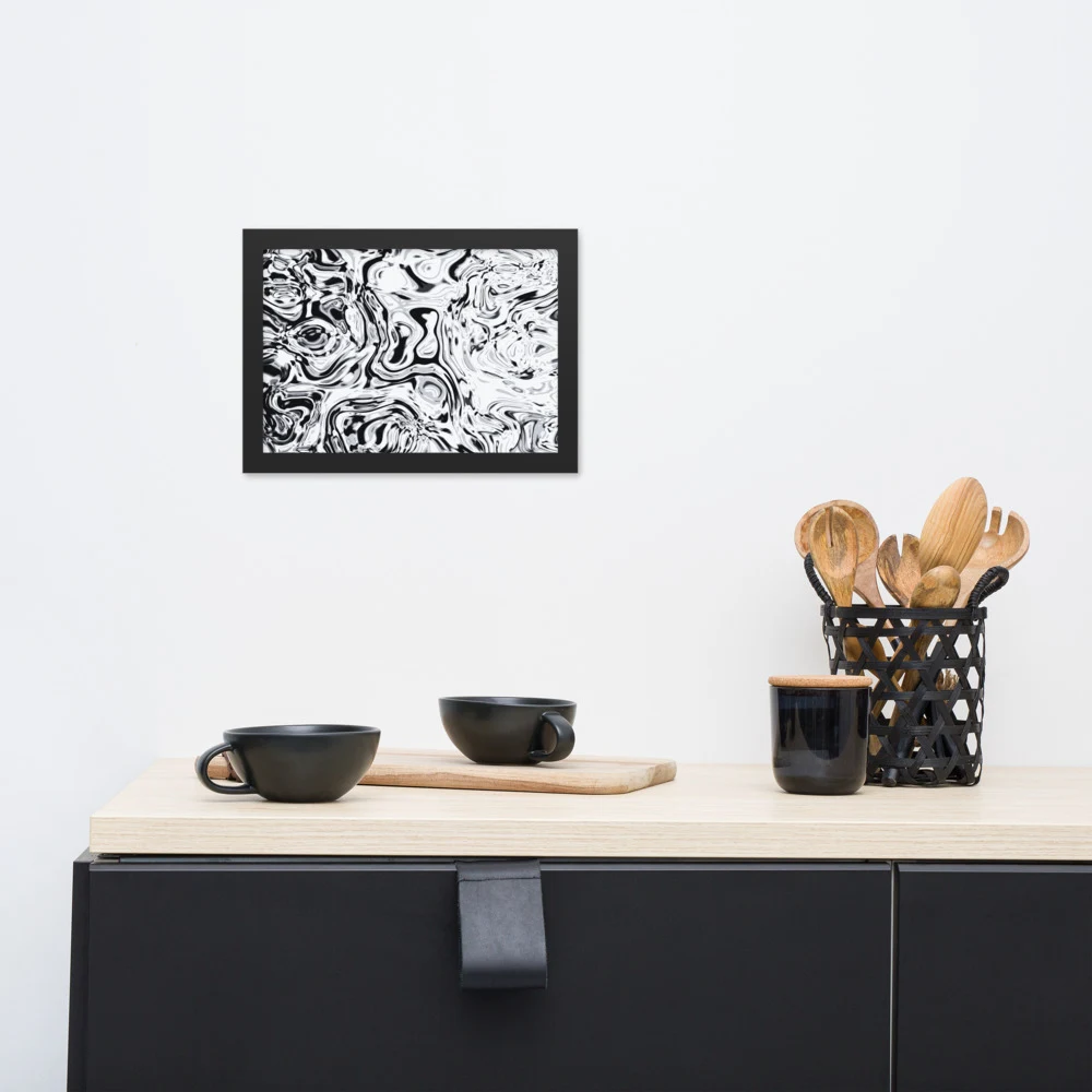 Cuadro enmarcado premium, diseño Metal líquido en 30 × 21 cm: ambiente