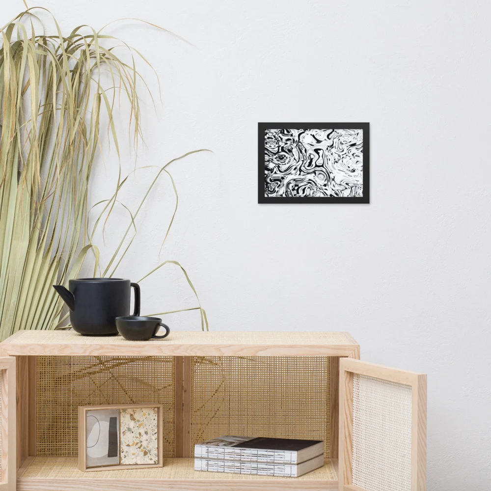 Cuadro enmarcado premium, diseño Metal líquido en 30 × 21 cm: ambiente