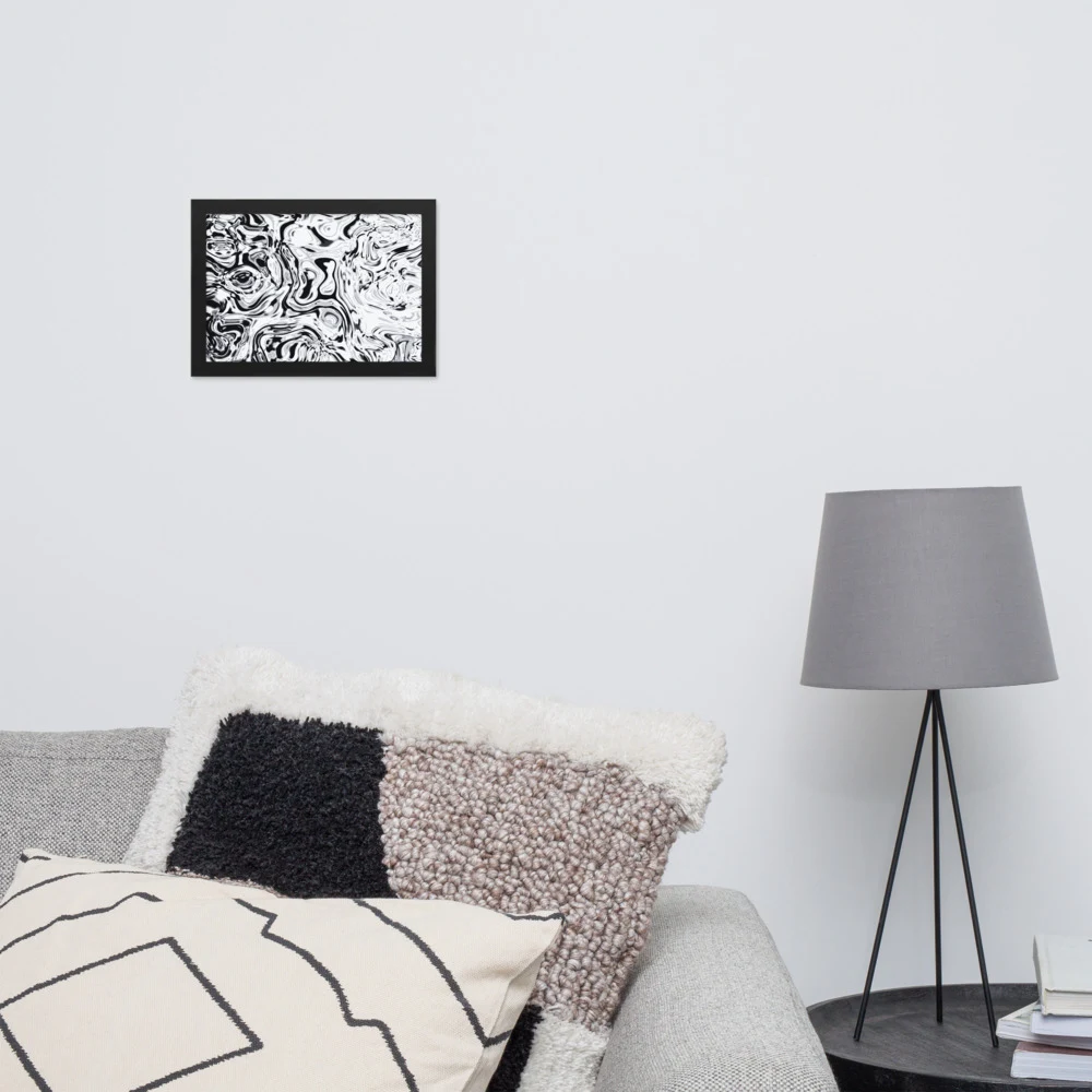 Cuadro enmarcado premium, diseño Metal líquido en 30 × 21 cm: ambiente