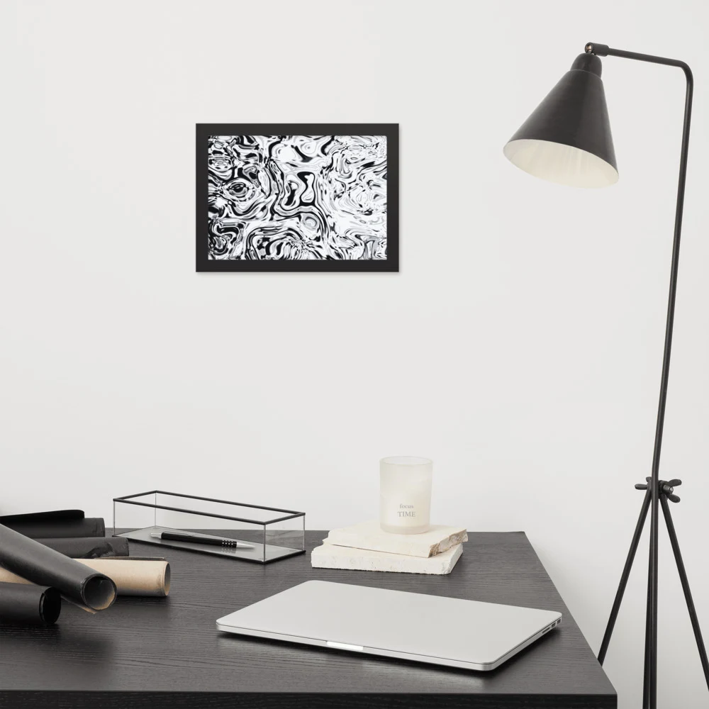 Cuadro enmarcado premium, diseño Metal líquido en 30 × 21 cm: ambiente