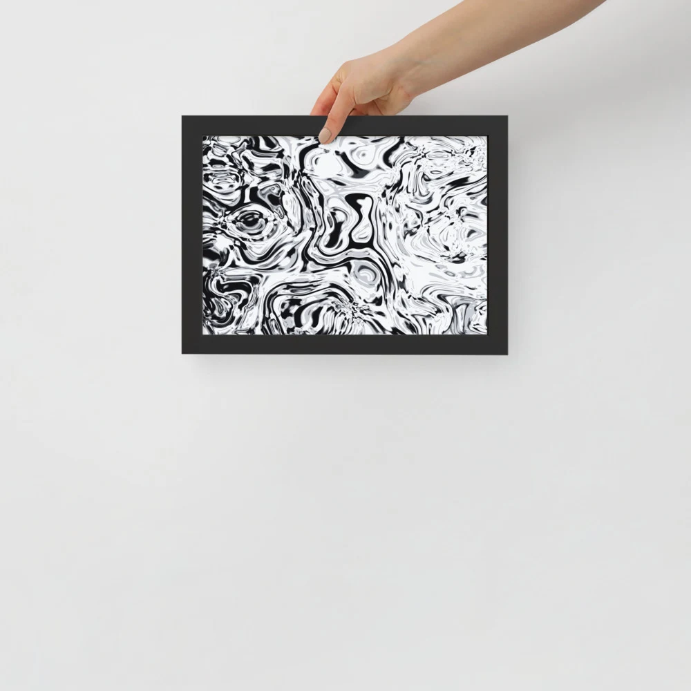 Cuadro enmarcado premium, diseño Metal líquido en 30 × 21 cm: ambiente