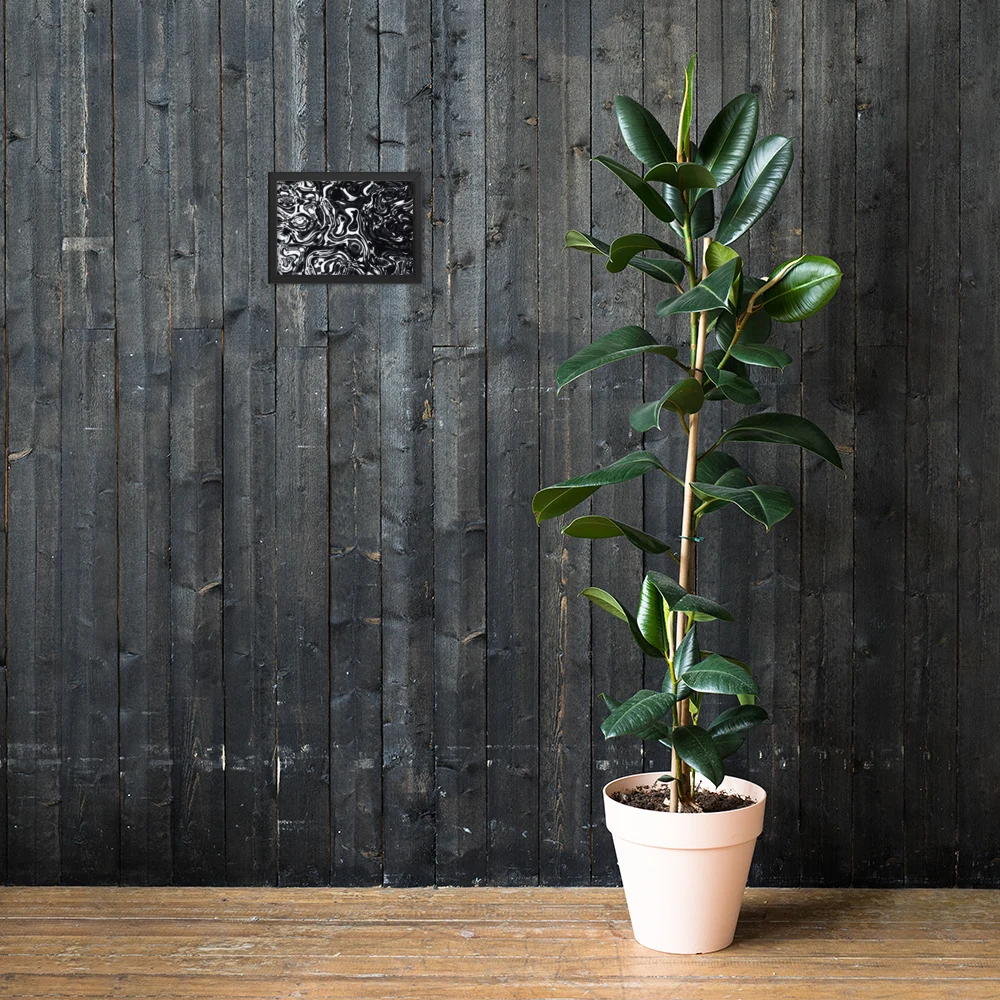 Cuadro enmarcado premium, diseño Metal líquido oscuro en 30 × 21 cm: 17829