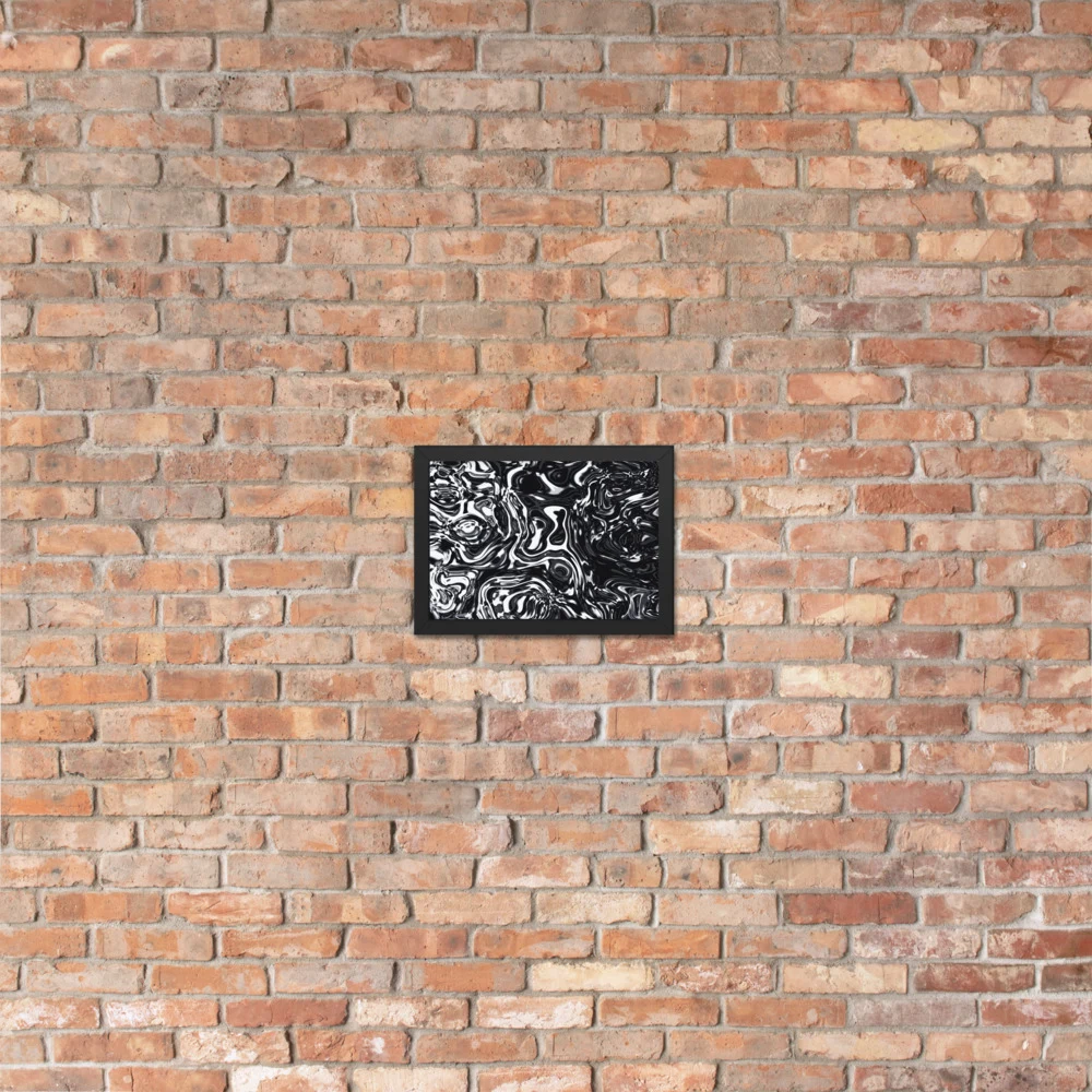 Cuadro enmarcado premium, diseño Metal líquido oscuro en 30 × 21 cm: 17859