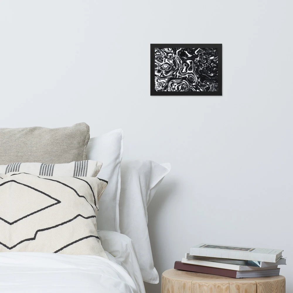 Cuadro enmarcado premium, diseño Metal líquido oscuro en 30 × 21 cm: 17885