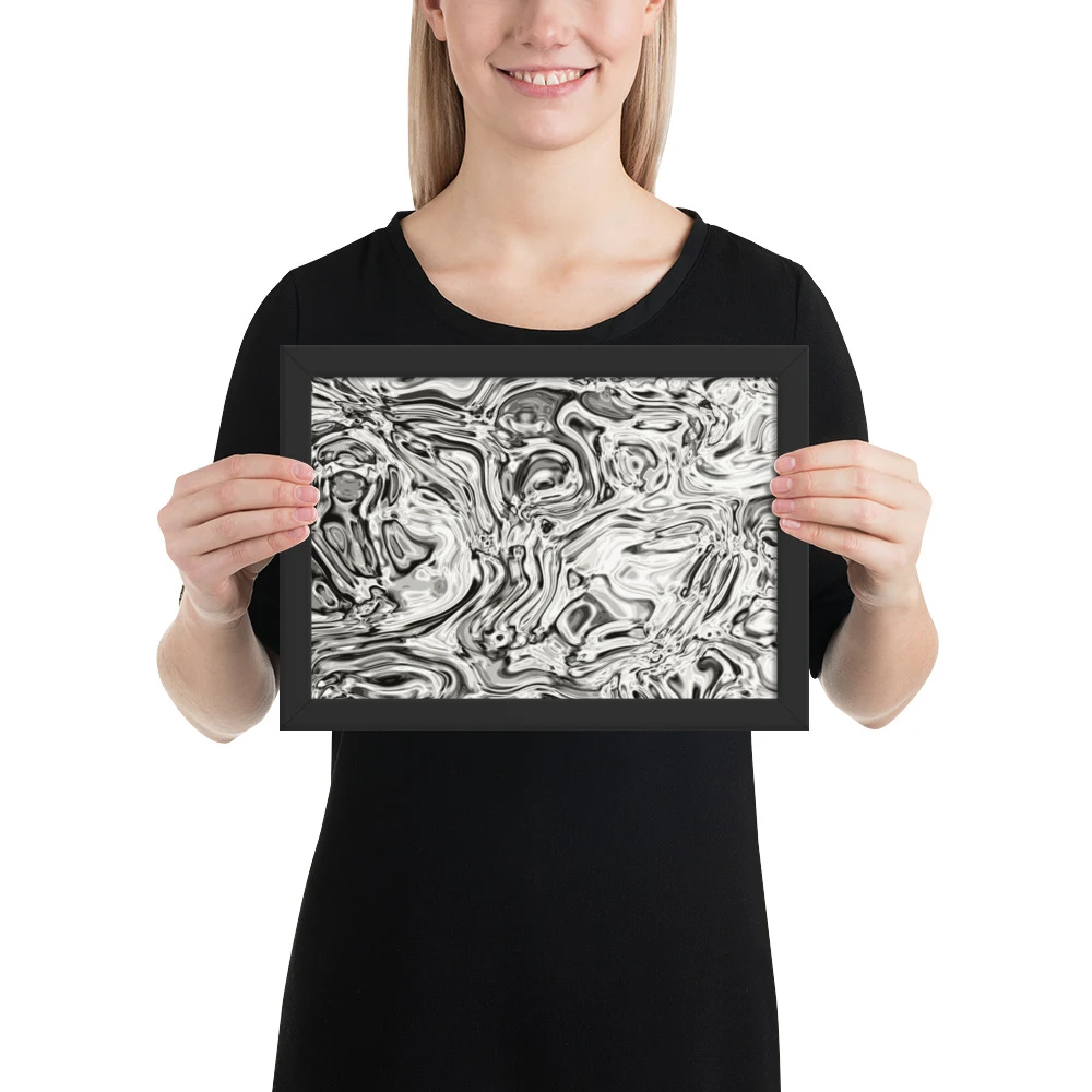 Cuadro enmarcado premium, diseño Oro blanco en 30 × 21 cm: 17815