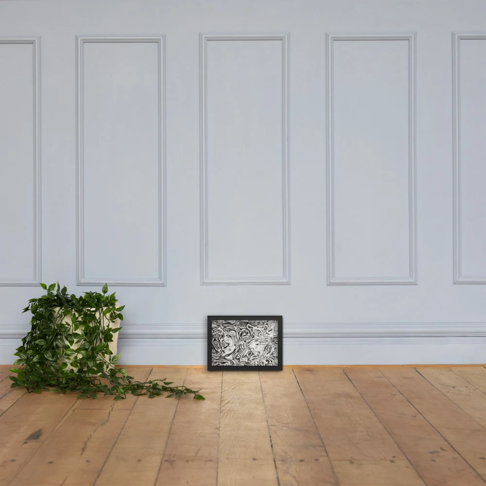 Cuadro enmarcado premium, diseño Oro blanco en 30 × 21 cm: 17835