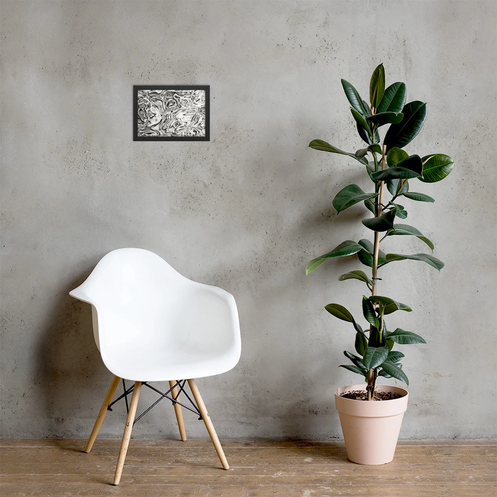 Cuadro enmarcado premium, diseño Oro blanco en 30 × 21 cm: 17841