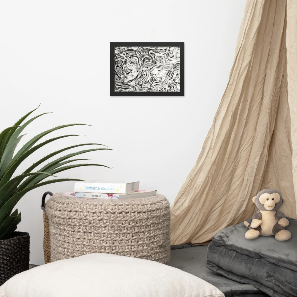 Cuadro enmarcado premium, diseño Oro blanco en 30 × 21 cm: 17893