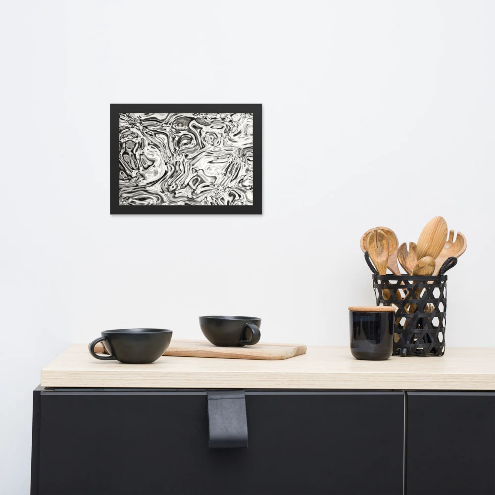 Cuadro enmarcado premium, diseño Oro blanco en 30 × 21 cm: 17901