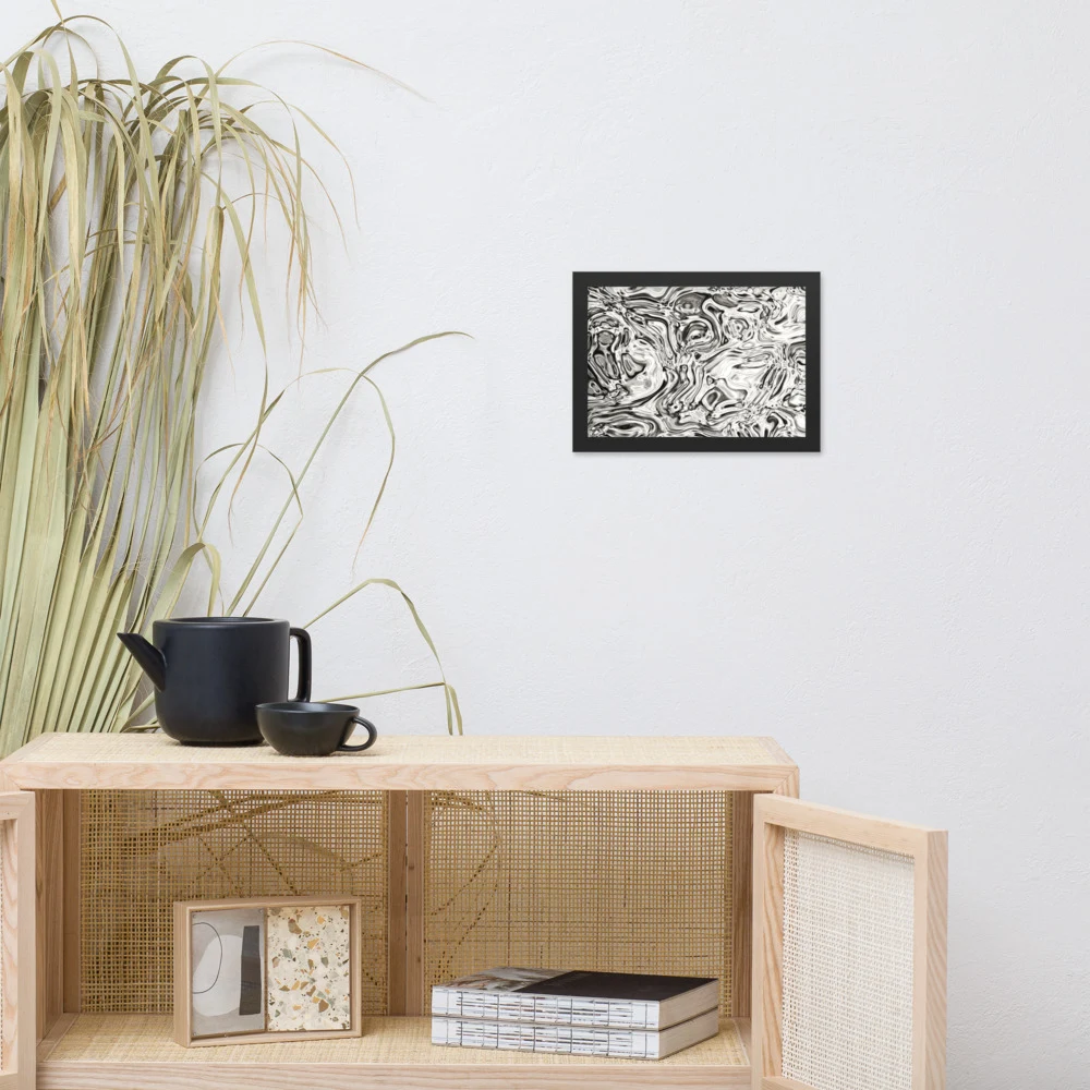 Cuadro enmarcado premium, diseño Oro blanco en 30 × 21 cm: 17909