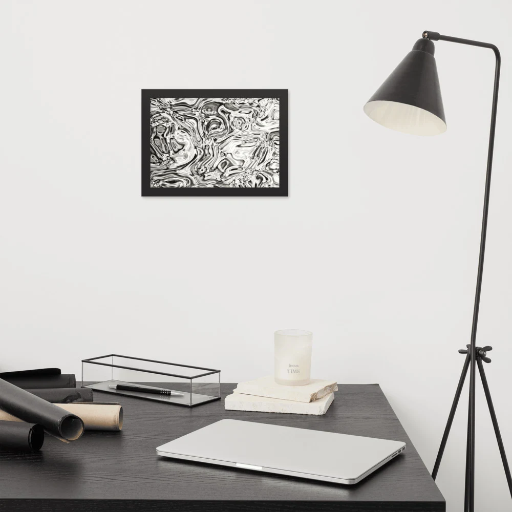 Cuadro enmarcado premium, diseño Oro blanco en 30 × 21 cm: 17925