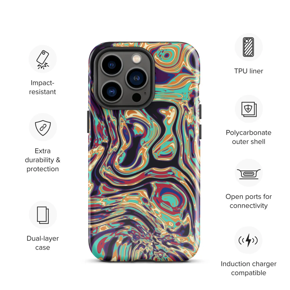 Funda reforzada premium para iPhone, diseño Gasolina en iPhone 17 Pro Max: product specs