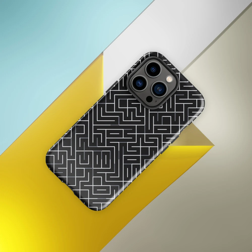 Funda reforzada premium para iPhone, diseño Laberinto en iPhone 17 Pro Max: ambiente