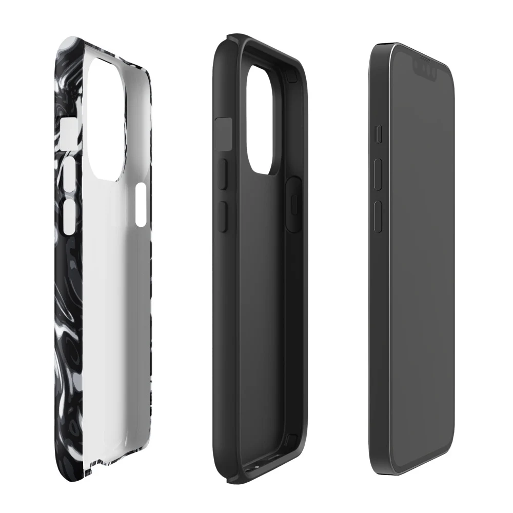 Funda reforzada premium para iPhone, diseño Metal líquido oscuro en iPhone 17 Pro Max: ambiente
