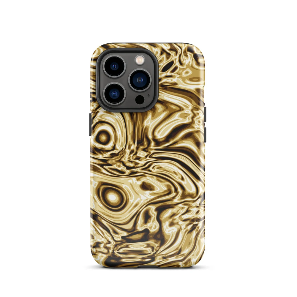 Funda reforzada premium para iPhone, diseño Oro en iPhone 17 Pro Max: plana