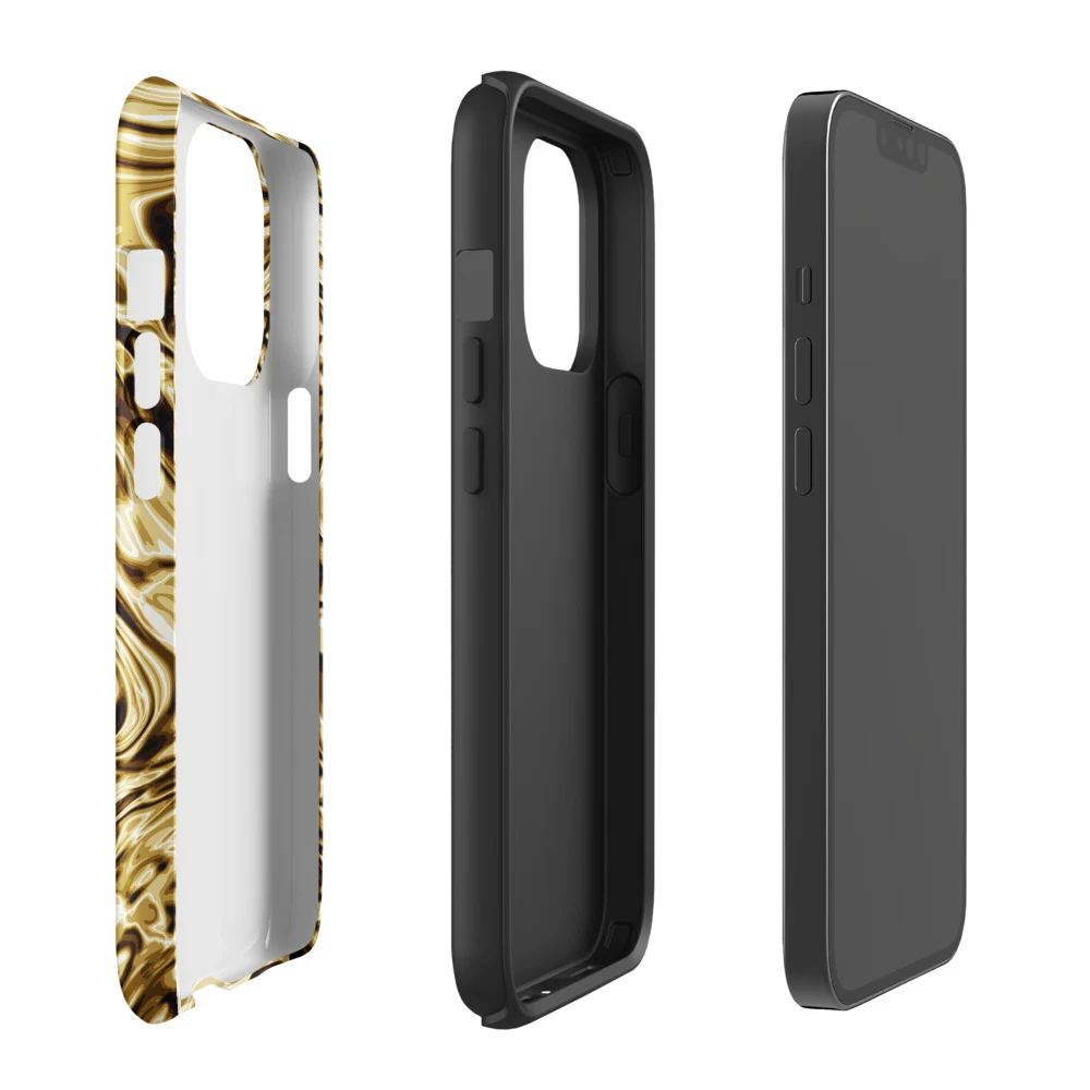 Funda reforzada premium para iPhone, diseño Oro en iPhone 17 Pro Max: ambiente