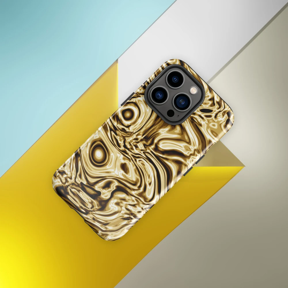 Funda reforzada premium para iPhone, diseño Oro en iPhone 17 Pro Max: ambiente