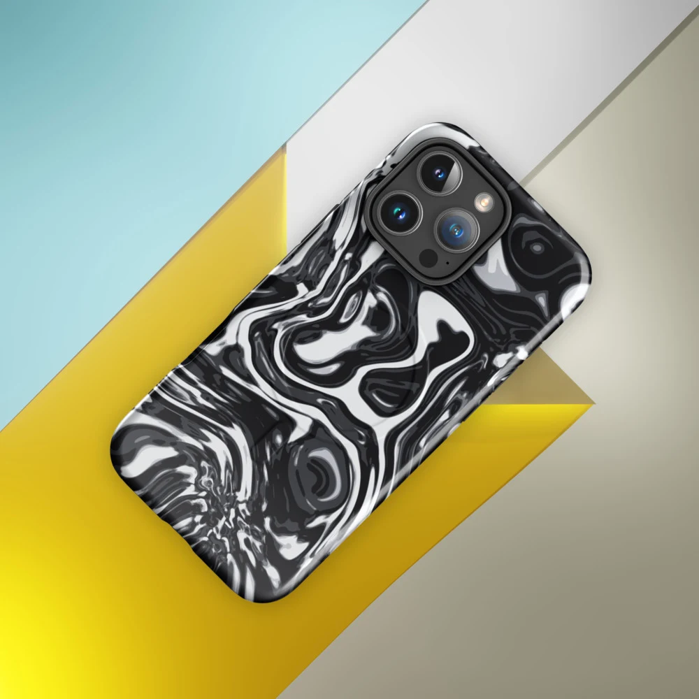 Funda MagSafe premium para iPhone, diseño Metal líquido oscuro en iPhone 17 Pro Max: ambiente