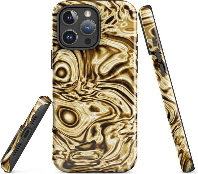 Funda MagSafe premium para iPhone, diseño Oro