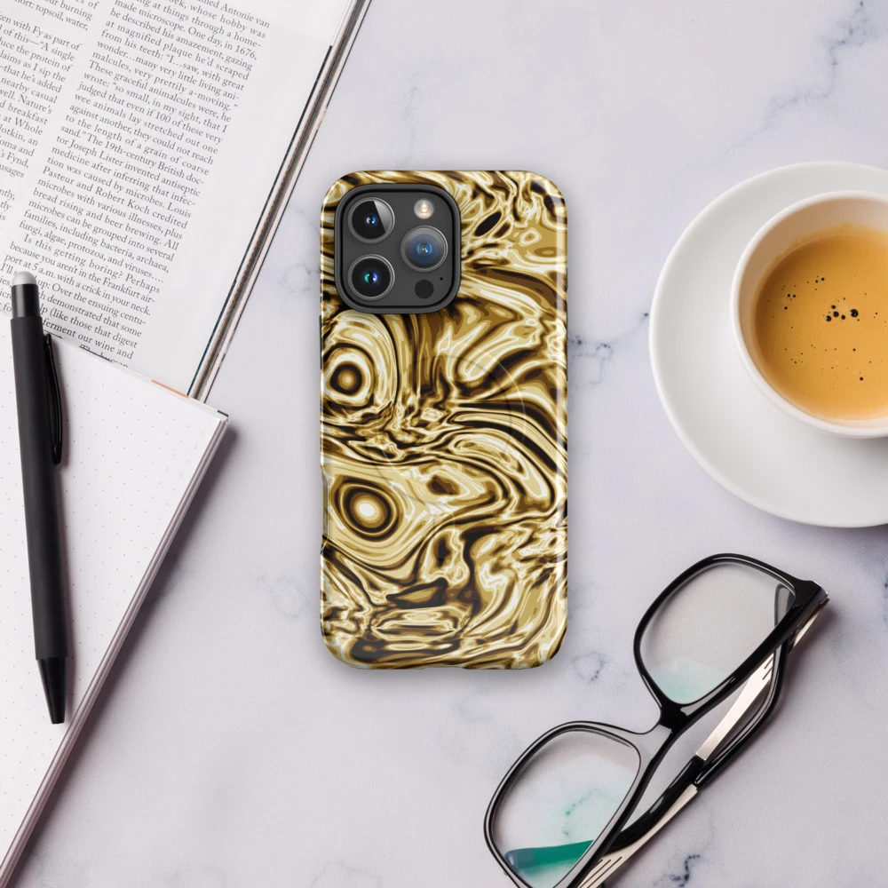 Funda MagSafe premium para iPhone, diseño Oro en iPhone 17 Pro Max: ambiente