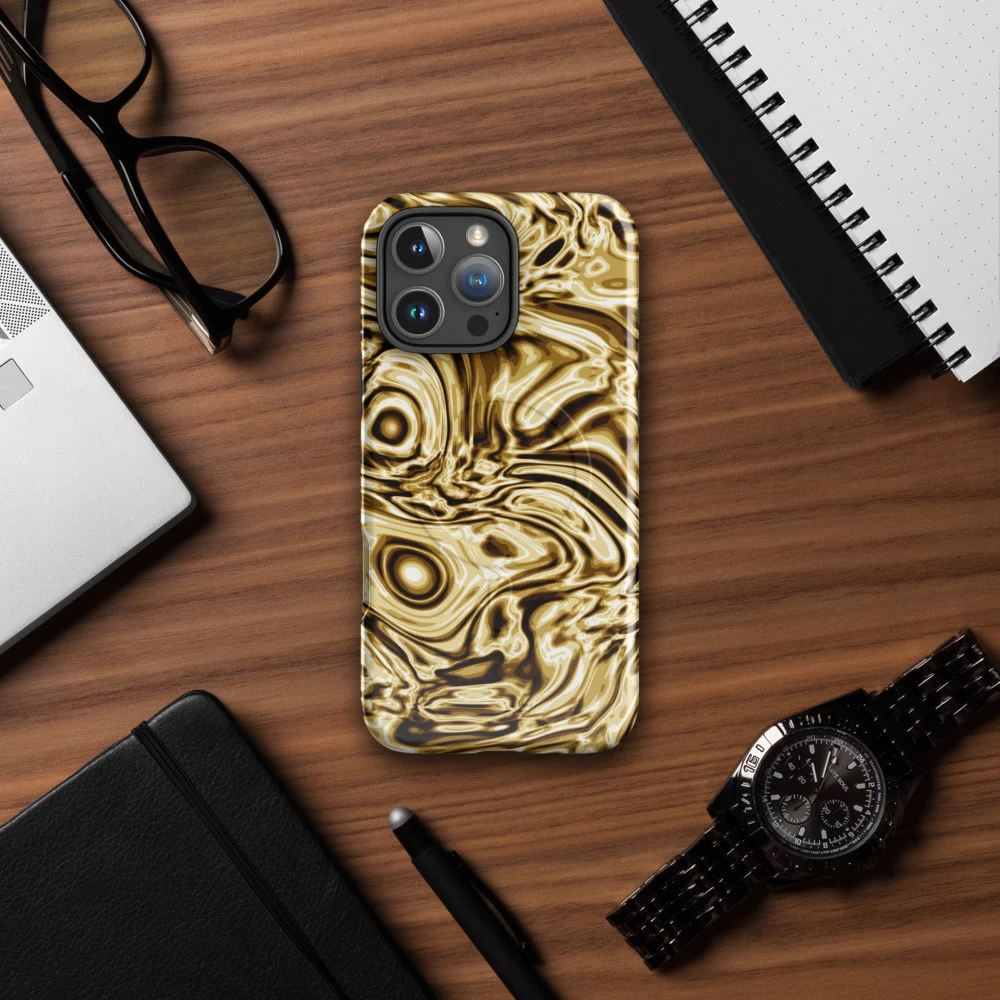 Funda MagSafe premium para iPhone, diseño Oro en iPhone 17 Pro Max: ambiente