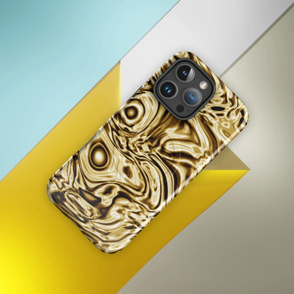 Funda MagSafe premium para iPhone, diseño Oro en iPhone 17 Pro Max: ambiente