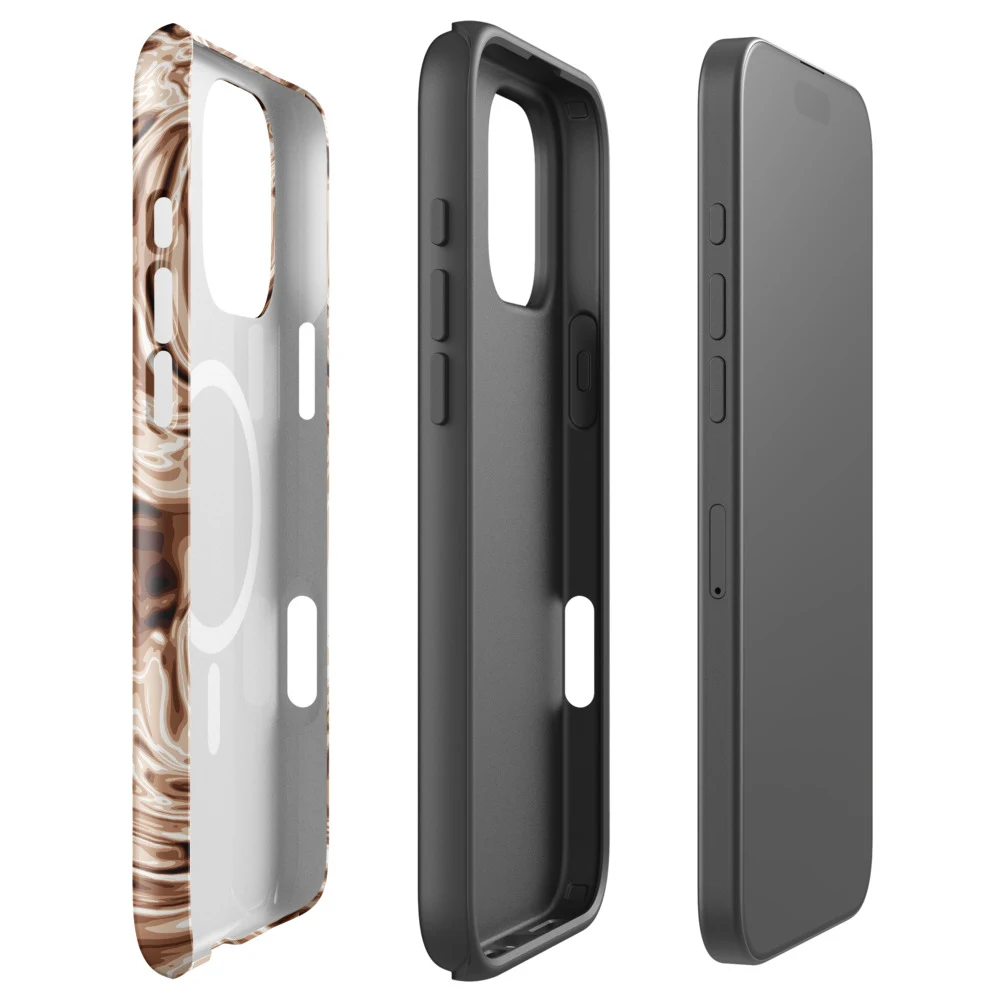 Funda MagSafe premium para iPhone, diseño Oro rosa en iPhone 17 Pro Max: ambiente