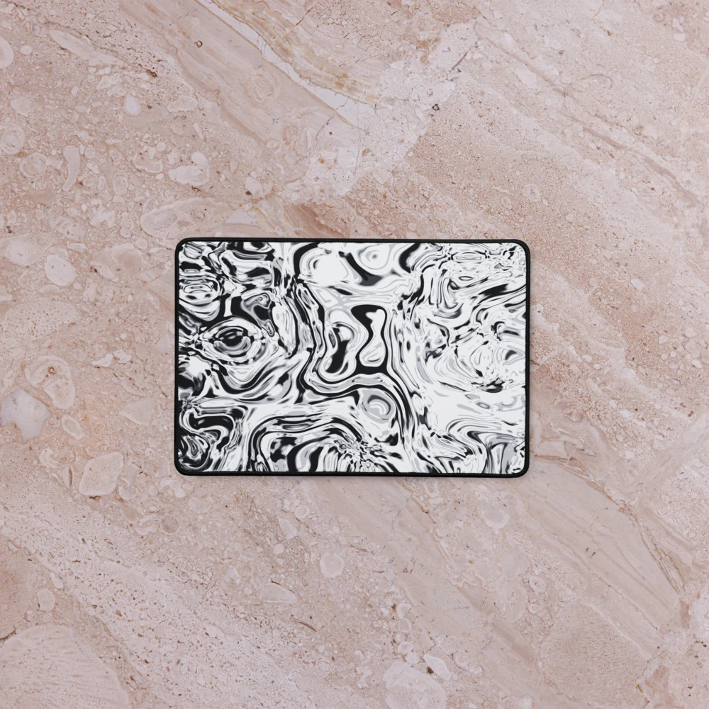 Alfombrilla de escritorio premium, diseño Metal líquido en 46 × 31 cm: ambiente